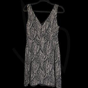 H&M Black and offwhite Zebra Print Sleeveless Dress-L